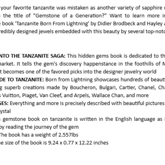 Tanzanite Book Born from Lightening - Picture 3 of 3